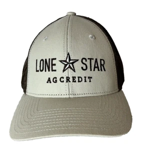 Lone Star Ag Credit Hat~ Flex Fitted  Size L/XL ~ Khaki & Brown Mesh ~ NWOT - Picture 1 of 9