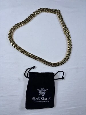 Collar de oro de acero inoxidable Blackjack para hombre Foto 1 de 4