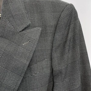Armani Collezioni Blazer Sport Coat Jacket Glen Check Wool Silk Gray Mens 44L - Picture 1 of 11