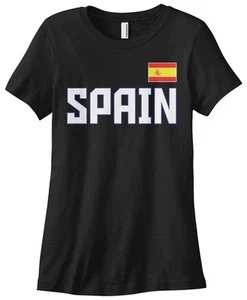 Threadrock Damen Spanien Nationalmannschaft T-Shirt Madrid Flagge - Bild 1 von 12