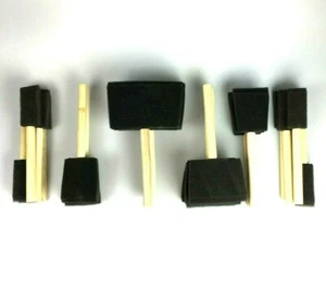 FOAM BRUSH SET 24 PC painters craft tools Art work, Hobby wood handles - Picture 1 of 2