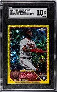 Eddie Rosario 2023 Topps Chrome Update #USC216 Yellow Mini Diamond /75 SGC 10 - Picture 1 of 2