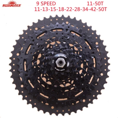 SunRace 9 Speed Bicycle  Cassette MTB Mountain Cassette Bike Parts 11-40/46/50T - Image 1 of 4