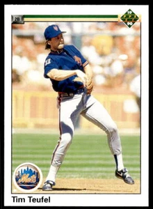 1990 Upper Deck 492 Tim Teufel New York Mets Baseball Card - Picture 1 of 2