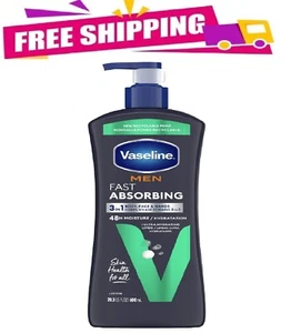 Vaseline Men Fast Absorbing 3-in-1 Face, Hands & Body Lotion for Men, 20.3 oz - Picture 1 of 5