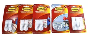 3M Command White and Clear Hanging Hooks Plastic Assorted Damage Free 5 pack - Picture 1 of 6