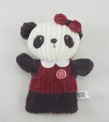 Marioneta de mano de felpa de oso para niña con ojos cosidos y moño para el cabello súper suave juego de simulación Foto 1 de 4