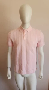 Bonobos Mens Pink Short Sleeve Honeycomb Knit Sweater Polo Shirt Size M New - Picture 1 of 6