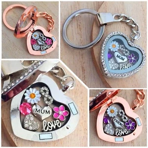 Birthday gifts heart locket keyring for mum friend daughter nan Mothers day Gift - Picture 1 of 12