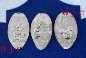 Disneyland 2016 Holidays Season's Greetings Mickey & Olaf Pressed Nickle Set - Picture 1 of 2