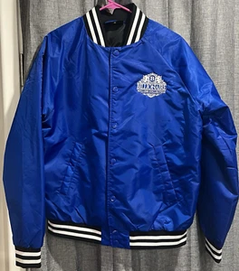 Shaka Wear Bomber Jacket Snap Blue Billionaire Rolling Collection logo Size S - Picture 1 of 8