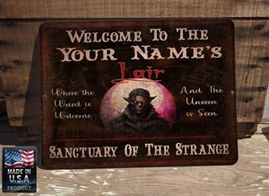 Personalized Sanctuary Of The Strange Spooky Halloween Vampire Metal Sign 9"X12" - Picture 1 of 10