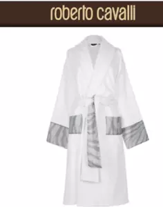 ROBERTO CAVALLI~MADE IN ITALY~MACRO ZEBRAGE~Terry towel bathrobe~ XX Lg~NWT~Box~ - Picture 1 of 11