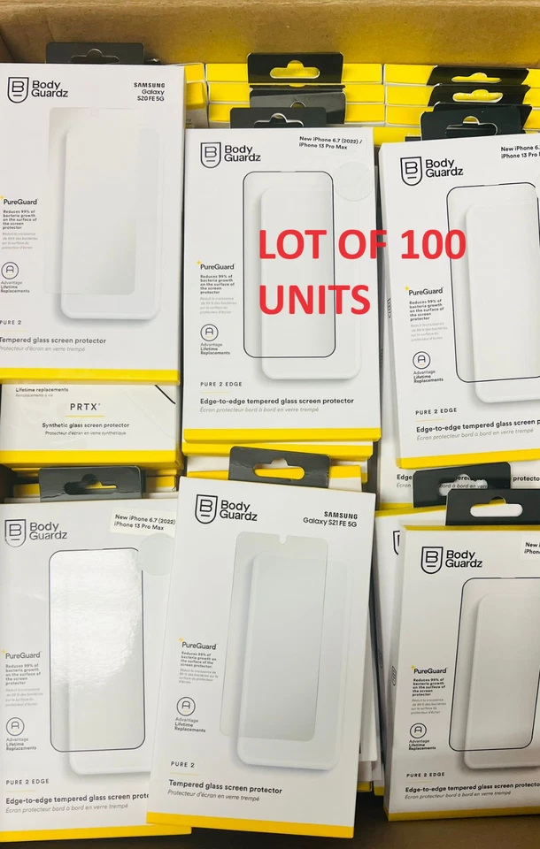 Lot of 100 - BodyGuardz Tempered Glass Screen Protector iPhone 13 Pro Max / 14+ - Image 1 of 3