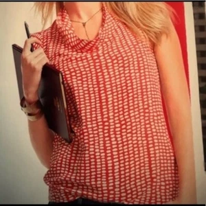 CABI Madeline Cap Blouse Coral White Sz S #294 EUC - Picture 1 of 6