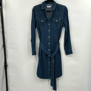 UNTUCKit Kate Denim Pearl Snap Shirt Dress Women's 4 Western Belted - Picture 1 of 10