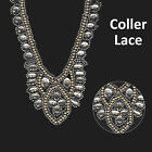 Rhinestone Diamante Crystal Lace Collar 1-50pcs Gold Wedding Dress Yoke Applique