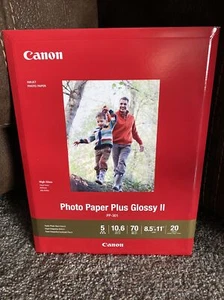 NEW Canon Inkjet Photo Paper Plus Glossy II PP-301 20 Sheets 8.5" x 11" - Picture 1 of 2