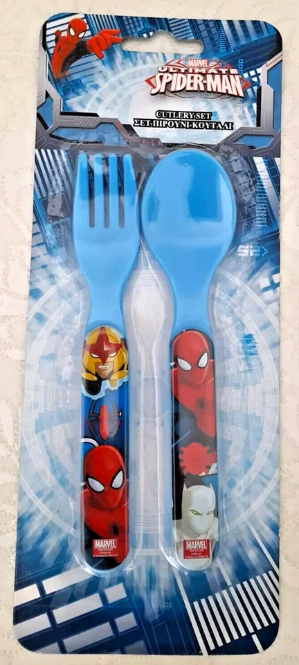 Plastic Cutlery Set Kindergarten Table Lunch Baby Spiderman Spider Man - Image 1 of 1