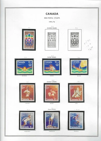 CANADA Semi Postals...#B1//B12...Mint NH...1974/76...10 Diff...SCV $6.00 Cover