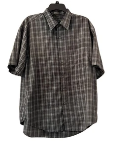 Camicia uomo Van Heusen marrone a quadri grande colletto casual con bottoni - Foto 1 di 19
