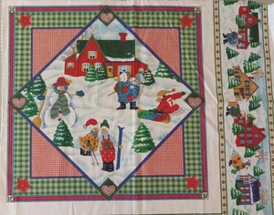 #3 ~ The Kesslers/Concord ~ "Enten, Skifahren, Schlittschuhlaufen" ~ Baumwollstoff ~ 15,75"x15,75"  - Bild 1 von 4