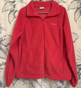 Columbia Women’s Deep Pink Fleece Full Zip Jacket/Coat Size X-Large VERY NICE - Picture 1 of 6