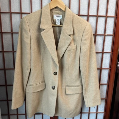 Chaqueta Blazer Talbots De Colección Para Mujer Puro Cabello Camel Tostado Talla 8 Hecha en Italia Foto 1 de 4