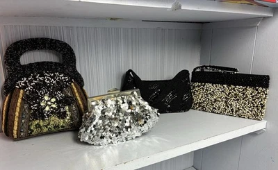 Bolsos/embragues de noche formales con cuentas y lentejuelas (juego de 4) Foto 1 de 4