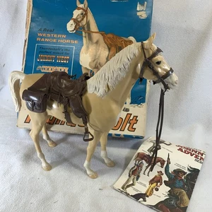 Vintage 1970s Marx Johnny West Thunderbolt Horse W/box, Poster & Tack - Picture 1 of 15
