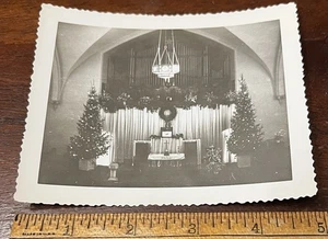 Photo Church Decorated Christmas, Organ Pipes, Alleluia ,Greens, and a Star - Picture 1 of 2