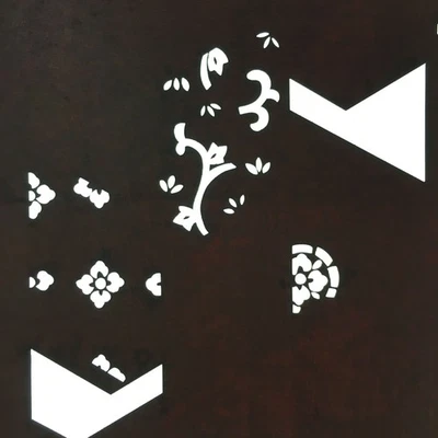 Plantilla kimono de papel katagami japonés antiguo diseño de flor catazoma C666 Foto 1 de 4