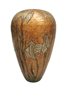 Vintage Vase emailliert, japanisches Dekor / Asien, Dinanderie. - Bild 1 von 7