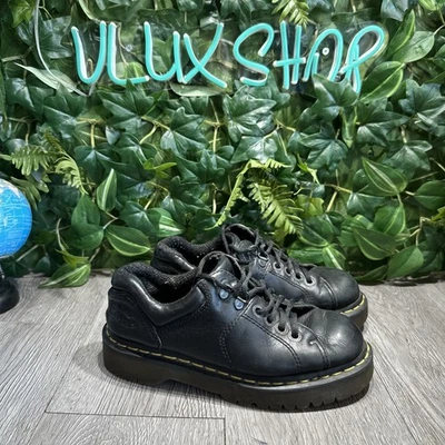 Vintage Dr. Martens Oxford Black Chunky Leather Shoes US 6 Women - Image 1 of 4