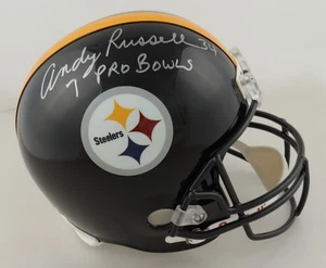Andy Russell Signed Steelers Full-Size Helmet Inscribed "7 Pro Bowls" (JSA COA)  - Picture 1 of 5