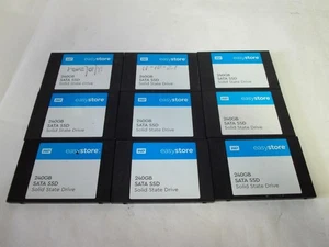 Lot Of 9 Western Digital easystore 240GB SATA Solid State Drive WDBAGU2400ABK - Picture 1 of 3