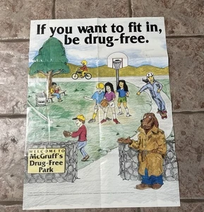 Seltenes McGruffs Park 1989 Take a Bite Out of Crime Vintage Anti Drug Poster - Bild 1 von 11
