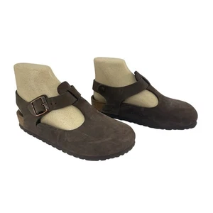 Zapatos informales Birkenstock de cuero marrón oscuro con hebilla y correa para mujer talla 4 - Imagen 1 de 6