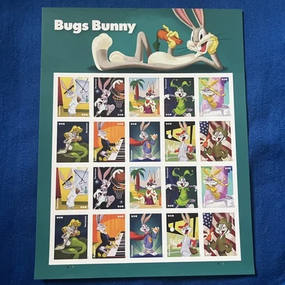 2011 USPS Warner Bros BUGS BUNNY Forever Stamps • Full Sheet of 20 - Image 1 of 4