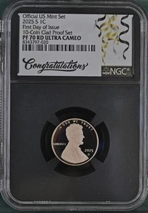 2025 S Lincoln Penny Cent 1C NGC PF70 RD Ultra Cameo ,, First Day Of Issue FDI - Picture 1 of 2