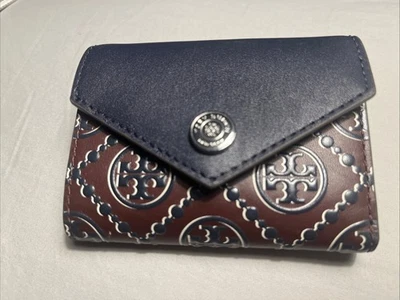 Tory Burch T Monogram Contrast Embossed Envelope Wallet With Tags Free Shipping - Image 1 of 4