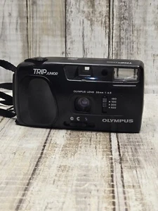 Olympus Trip Junior Camera 35mm Point & Shoot w/Built-in Flash Black TESTED - Picture 1 of 11