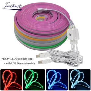 5V 2835 Neon Lights with USB switch Flexible LED Strip Silicone Tube light bar - Picture 1 of 20