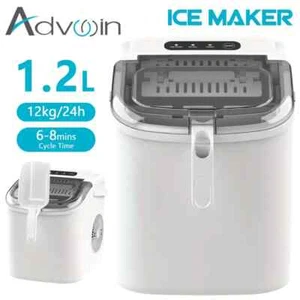 Portable Ice Maker Machine Self-Cleaning Ice Cube Tray 12kg Bar Countertop White - Picture 1 of 9