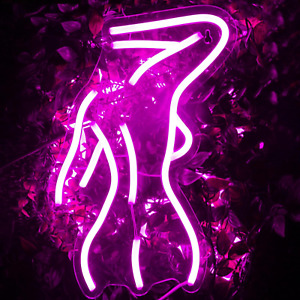 Sexy Lady Back Neon Sign, LED Night Lights USB Neon Pink Sign for Bedroom Bathro