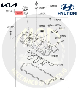 Original OE 26502-22600 Guarnizione Coperchio Olio HYUNDAI KIA NUOVA ! - Imagen 1 de 2