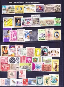 Estampillas usadas de 51 países diferentes, (KTA) - Imagen 1 de 1