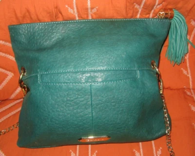 PERLINA Made in Italy Women's Genuine Emerald Color Leather Cross body Handback - Image 1 of 4