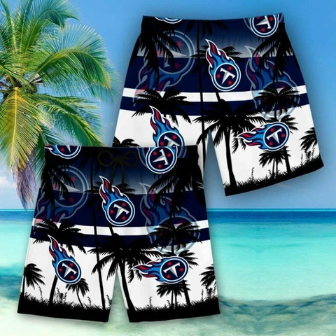 Tennessee Titans Mens Summer Shorts Casual Drawstring Beach Board Swim Trunks Cover