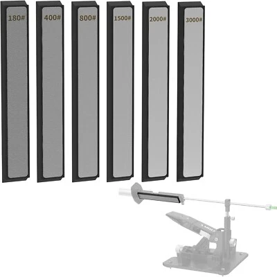 XARILK 6 PCS Diamond Knife Sharpening Stones Set, 180# 400# 800# 1500# 2000# 3000# Grit